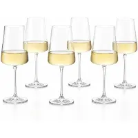 Rona MODE Weißweinkelche 360ml | Weißweinglas 6er Set | Weingläser spülmaschinenbeständig | Weißwein Kelche Set 6 Stück bruchsicher | Kristallglas