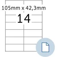 Herma Blattetiketten 8414, permanenthaftend, bedruckbar, B 105 x H 42,3 mm, Papier, weiß, 7000 Stück/500 Blatt