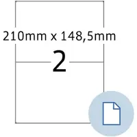 Herma Blattetiketten 8402, permanenthaftend, bedruckbar, B 210 x H 148 mm, Papier, weiß, 1000 Stück/500 Blatt