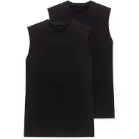 Schiesser Unterhemden 228010 American T-Shirt Herren Black (2er-Set)-S
