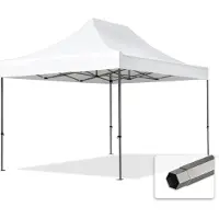 TOOLPORT 3x4,5m Stahl Faltpavillon, ohne Seitenteile, weiß