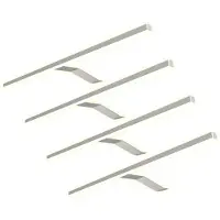 Kalb Material für Möbel kalb | LED Aufbauleuchte Edelstahl warm tral für Schranklicht Beleuchtung 4er Set warmweiß silbergrau