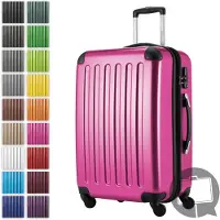 Hauptstadtkoffer Alex - Hartschalen-Koffer erweiterbar mit 4 Rollen Check-In Trolley Reisekoffer mit Dehnfalte Check-In Gepäck 158cm Hardcase Luggage 65 cm, 74 Liter,Magenta