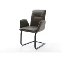 DELIFE Freischwinger Vinja-Flex Mikrofaser Anthrazit Vintage Freischwinger flach Schwarz