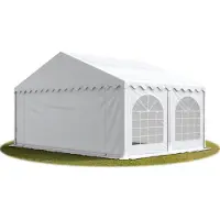 TOOLPORT Hochwertiges Partyzelt Festzelt 5x4 m PVC weiß wasserdicht