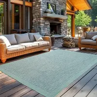 Carpetsale24 In & Outdoor Teppich Terrasse Balkon Küchenteppich Wetterfest Sisal Optik Flachgewebe Einfarbig mit Struktur, Grösse: 200x290 cm
