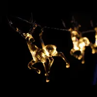 Inda 2er Set LED Lichterkette Lichtervorhang FensterbeleuchtungHirsch mit je 10 LED
