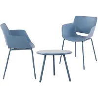 CLP Sitzgruppe Berena Set Tisch Berea Stühle Alpena wetterfest und UV-beständig blau 2 Stühle