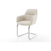 DELIFE Freischwinger Pejo-Flex Cord Beige Freischwinger flach Edelstahl Taschenfederkern