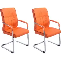 CLP 2er Set Freischwinger XXL Anubis mit Armlehne orange