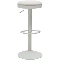 Miliboo - Verstellbare Barhocker aus ecrufarbenem Chenille-Stoff und Metall (2er-Set) THOR