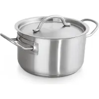 WAS Germany 2x Bratentopf mit Deckel Cookware 53, Ø 20 cm, Chromnickelstahl