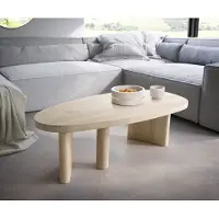 DELIFE Couchtisch Wido 110x50 cm Mango White Wash
