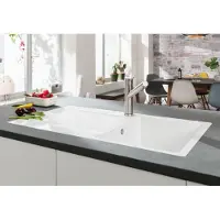 Villeroy & Boch Keramikspüle 33351FJ0, Siluet 50 flat Flächenbündige Spüle - inkl.