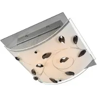 Esto LED Deckenleuchte, Metall, Glas mit Kristallen, L 30 cm