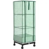 vidaXL Gartenplanter mit Gewächshausabdeckung und Rädern Weiß PP