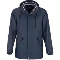 Dry Fashion Herren PolyurethanParka Lübeck - Regenjacke Herren Wasserdicht Winddicht Reißverschluss Outdoor Jacke Männer in Navy Größe M
