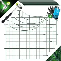 Kesser Teichzaun Gartenzaun Steckzaun Komplettset Metall Zaunelemente Inkl. Hammer + Befestigungsstäben, Zaun zum stecken für Garten, Oberbogen Rund Gitterzaun Set Freigehege für Hunde