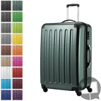 Hauptstadtkoffer Alex - Großer Hartschalen-Koffer für Aufgabegepäck mit Erweiterung Trolley Rollkoffer Check-In Reisekoffer XL 75 cm, 119 L, 4 Rollen, glänzend,Waldgrün