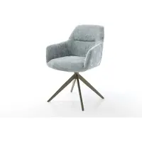 DELIFE Drehstuhl Pejo-Flex Chenille Pastellblau Kreuzgestell breit Effektfinish Titan 360° drehbar Wippfunktion Taschenfederkern