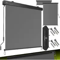 Kesser Senkrechtmarkise Außenrollo Handkurbelmechanismus Balkonrollo Sonnen & Sichtschutz Beschattung Sonnenschutz Außen Rollo mit Kurbel Markisenkasten Balkon & Terrasse Inkl. Montageset & Abdeckung