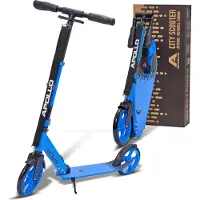Apollo Cityroller Artemis Blau mit Big Wheels, Tragegurt für Kinder und Pendler