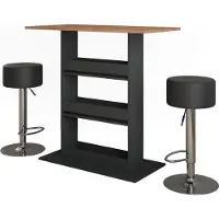 Vicco Bartisch-Set Repose Goldkraft Eiche/Anthrazit 110 x 55 cm mit 2 Barhockern, Model 55735
