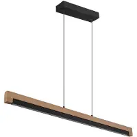 Globo LED Pendelleuchte, Holz, Alu, opal, schwarz, L 120 cm