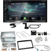 Kenwood DNX-5190DABS Navi CarPlay CD Einbauset für Citroen C2 C3 Berlingo Jumpy