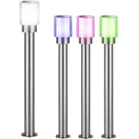 Etc-shop RGB LED Stehleuchte, Edelstahl, silber, weiß, H 80 cm