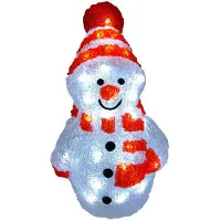 Mojawo Acryl Schneemann 40 LEDs kaltweiß Außenbeleuchtung