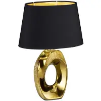 Etc-shop LED Design Tischleuchte, Keramik, gold-schwarz, H 33 cm, TABA