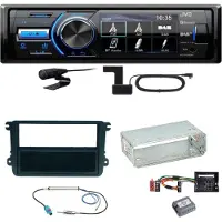 JVC KD-X561DBT DAB+ Bluetooth USB Einbauset für Skoda Fabia Roomster Praktik