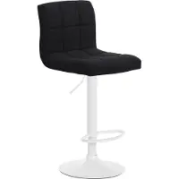 CLP Barhocker Calma Stoff 360 drehbar und höhenverstellbar | Farbe schwarz Gestell Farbe weiß