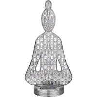 Etc-shop LED Solarleuchte, Buddha, Stanzungen, silber, H 36 cm