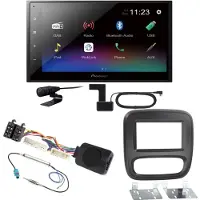 Pioneer DMH-A340DAB USB MP3 DAB+ Moniceiver FLAC Einbauset für Renault Trafic 3