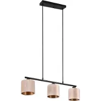 TRIO Leuchten Pendelleuchte Julieta 319000344, Metall Schwarz matt, Schirm Samt