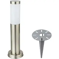 Etc-shop LED Stehlampe, Edelstahl silber, Erdspieß