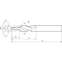 Slice FORMAT Kurzstufenbohrer 90 Grad HSS KL M 12, Gewinde:M8