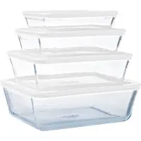Pyrex Auflaufformen Cook & Freeze Transparent White (4-Teilig)