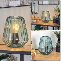 Hofstein Prato Tischlampe aus Metall/Glas in Schwarz/Blau