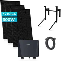 Sunshare Ray 600 W Balkonkraftwerk, PV-Betonbalkonhalterung, 3 x 200W Module, 800W Inverter