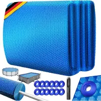 Kesser Pool Solarabdeckplane | Solarfolie Stärke 120µm | Solarabdeckung Solarplane zuschneidbar | Poolsolarplane Solar Folie inkl. 1x Schere, 1x Lochzange & 12x Ösen | Poolheizung für Wassererwärmung