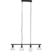 Etc-shop RGB LED Pendelleuchte, schwarz, Käfig Design, L 73 cm