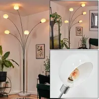 Hofstein Suio Stehlampe aus Metall in Weiß/Chromfarben mit Marmorfuß