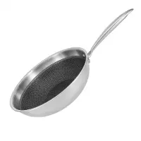 Resto 95349, Rund, Wok-/Bratpfanne, Edelstahl, Aluminium, Edelstahl, 2,5 mm, Edelstahl