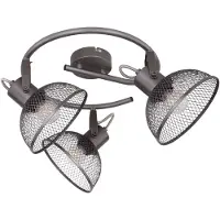 Etc-shop Deckenlampe, chrom dunkel, Spots beweglich, 30 cm