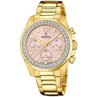 Festina Damenuhr Boyfriend Armbanduhr Edelstahl gold UF20609/4