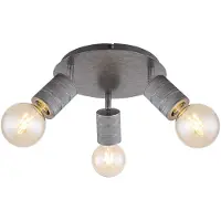 Globo Deckenlampe, Metall, Alu, Silber, 3 Flammig, D 28 cm