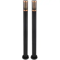 Globo Lighting 2x Stehleuchte, Edelstahl, Kupfer, rauchig, IP44, H 110cm